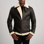 Francis B-3 Dark Brown Leather Bomber Jacket