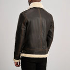 Francis B-3 Dark Brown Leather Bomber Jacket