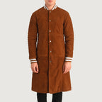 Wilde Tan Brown Suede Varsity Coat