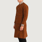 Wilde Tan Brown Suede Varsity Coat